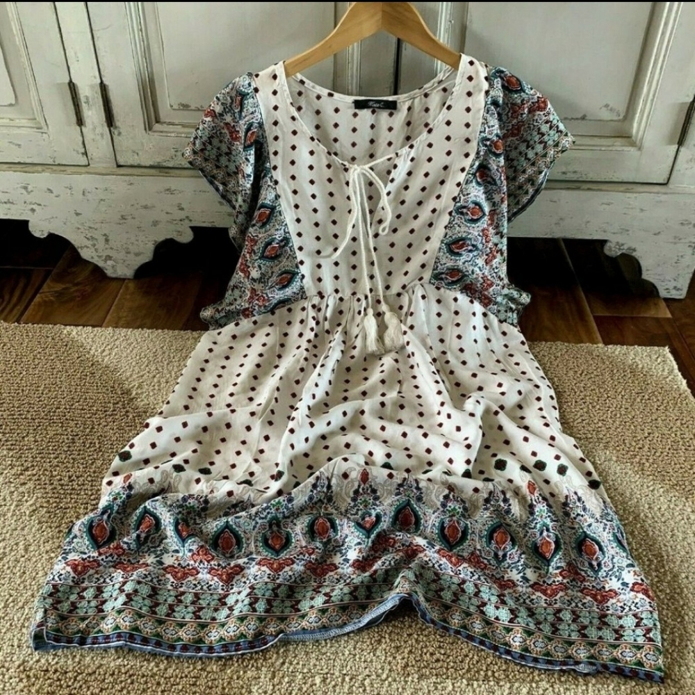 Kate C Boho Print Midi Dress Sz S, M & L